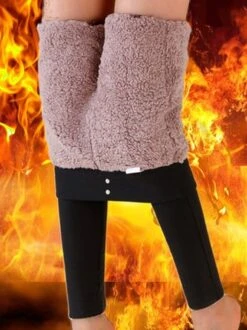 Casual Fluff/Granular Fleece Fabric Plain Leggings -Zolucky Sales Store 231db5dcf167754253ecfc3db8979db9