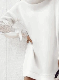 Lace Loose Crew Neck Party Dress -Zolucky Sales Store 235010b75f7b8a23e4afd71a81b73493