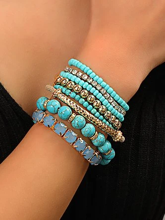Ethnic Turquoise Crystal Beaded Layered Bracelet Boho Jewelry -Zolucky Sales Store 2371c749c0dee3cd5d2b55c99690c8b6