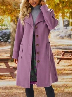 Solid Long Sleeve Cotton-Blend Overcoat 36 Solid Long Sleeve Cotton-Blend Overcoat -Zolucky Sales Store 247acf80e5072374ba8e34dfd8b7bed1