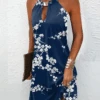 Halter Floral Sleeveless Casual Dress