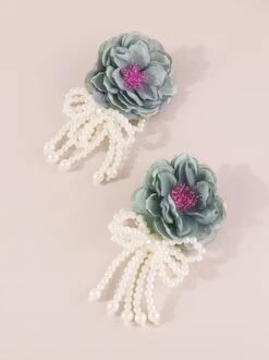 Elegant Flower Imitation Pearl Bowknot Party And Wedding Dangle Earrings -Zolucky Sales Store 24f9d59e12c627dd607476218552e421