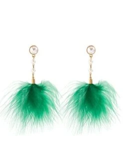 Elegant Imitation Feather Pearl Dangle Earrings -Zolucky Sales Store 25b222420d93d20a621af7394de075f6