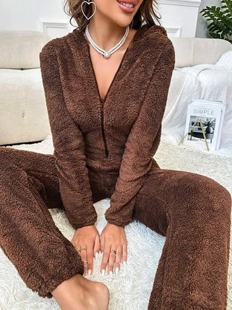 Casual Fluff/Granular Fleece Fabric Two-Piece Set 2 Casual Fluff/Granular Fleece Fabric Two-Piece Set - Image 2