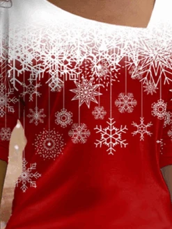 Plus Size Christmas Asymmetrical Loose Casual T-Shirt Xmas T-shirt -Zolucky Sales Store 261dc6daa73c3ada42cfa81248c9303a