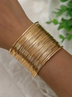 Multi Layer Hollow C-shaped Open Bracelet