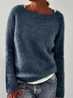 Solid Knitted Sweater Pullovers Jumpers -Zolucky Sales Store 269e4bb040022fd9530123819a6ca2ff