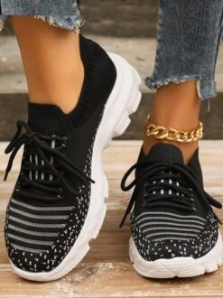 Mesh Fabric Plain Casual All Season Flyknit Sneakers -Zolucky Sales Store 26a069aebad759bb9f77611a0b03e73d