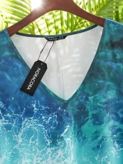 Casual Painted V Neck Short Sleeve Dress -Zolucky Sales Store 26a8f43e3c5861bd28619c86d02b1824