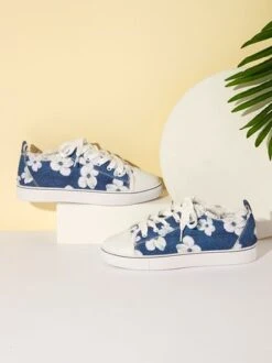 Women's Lily Graphic Print Denim Lace-Up Sneakers 7 Women's Lily Graphic Print Denim Lace-Up Sneakers -Zolucky Sales Store 26c5c189bf8cd7913c6e6b5dfcc56630