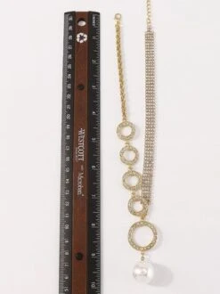 Elegant Imitation Pearl Circle Rhinestone Pendant Necklace -Zolucky Sales Store 270728f1bb14c056d5050e339f657c55