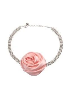 Romantic Satin Rose Rhinestone Choker -Zolucky Sales Store 27951ecfd9699c53e660b1ccc7ccbd56