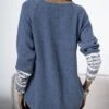 V Neck Cotton-Blend Printed Casual Sweater