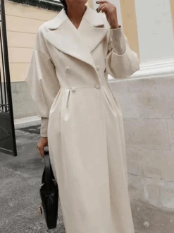 Casual Lapel Collar Plain Woolen Coat -Zolucky Sales Store 28a907a53f6e3f8bebcedf42c7e4ed4e