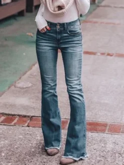 Slim-fit Denim Flared Jeans
