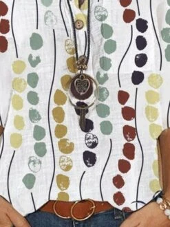 3/4 Sleeve Casual V Neck Blouse -Zolucky Sales Store 28fcbd4b029f718666a1b044a7bb8df9