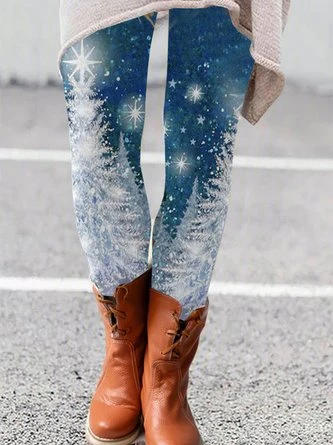 Tight Casual Snowflake Leggings 1 Tight Casual Snowflake Leggings
