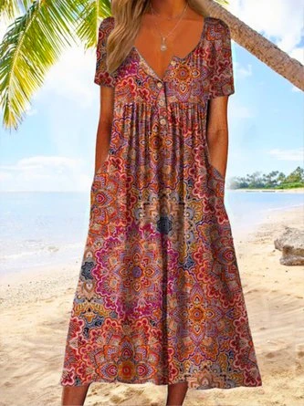 Boho Casual Short Sleeve Dress 6 Boho Casual Short Sleeve Dress - Image 6