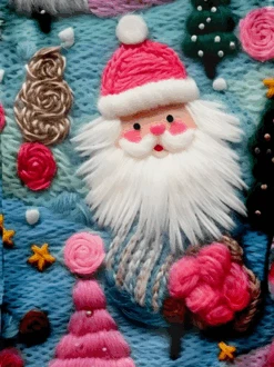 3D Print Christmas Pink Santa Claus Print Daily Crew Neck Regular Fit H-Line Casual Long Sleeve Shirt -Zolucky Sales Store 297ae4d1954ffb22fec9604dc329f3cf