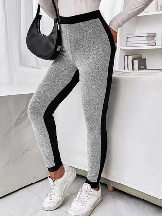 Color Block Jersey Casual Leggings 1 Color Block Jersey Casual Leggings