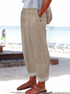 Plus Size Loose Casual Plain Pants -Zolucky Sales Store 29c8080ba118299205c40290380be791