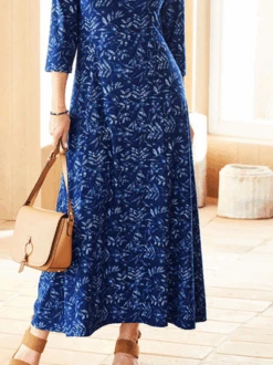 Leaf Printed Casual Long Dress 5 Leaf Printed Casual Long Dress -Zolucky Sales Store 29d78af2f3f307fd5de8bbef1d6cad54