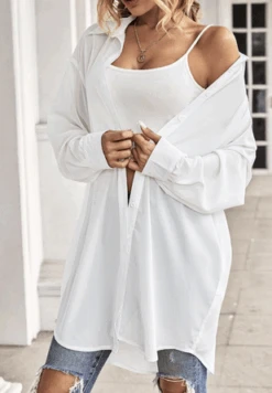 Casual Plain Shirt Collar Loose Blouse -Zolucky Sales Store 2a41489078269656ac7116c9ef251c34