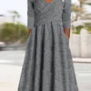 Plain Casual Buckle Sweetheart Neckline Fit & Flare A-Line Maxi Dress With Pocket