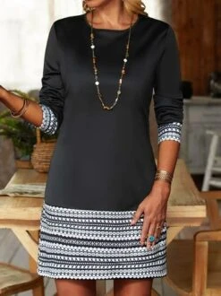 Crew Neck Geometric Casual Dress 14 Crew Neck Geometric Casual Dress -Zolucky Sales Store 2a5cd20106d1c3519633ac3715c4b135