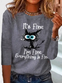 Plus Size Casual Crew Neck T-Shirt