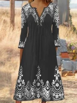 Loose Vintage Dress -Zolucky Sales Store 2af78ba1e8c5d325ca413adbc4b5d5a1