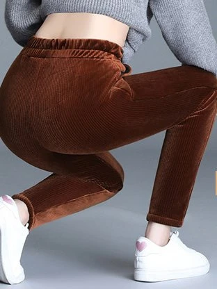 Tight Pocket Stitching Corduroy Fleece Casual Pants 6 Tight Pocket Stitching Corduroy Fleece Casual Pants - Image 6