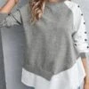 Loose Crew Neck Knitted Casual Top Tunic