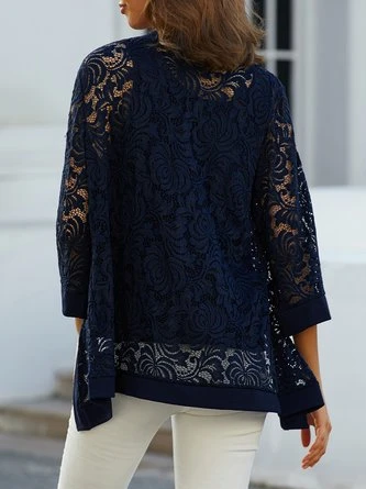 Casual Plain Lace Loose Two-Piece Set 9 Casual Plain Lace Loose Two-Piece Set - Image 9