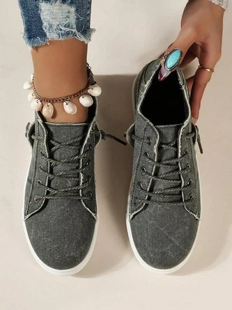 Women Vintage Lace-Up Canvas Shoes 9 Women Vintage Lace-Up Canvas Shoes - Image 9