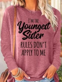 Womens Funny Sister Gift Youngest Sister Casual Top -Zolucky Sales Store 2d4ec06be4093f321144909744a6b77e