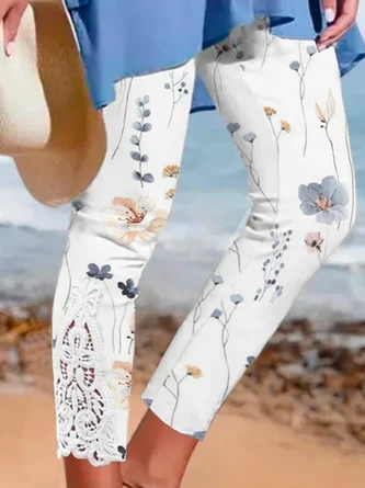 Lace Tight Floral Casual Leggings 3 Lace Tight Floral Casual Leggings - Image 3
