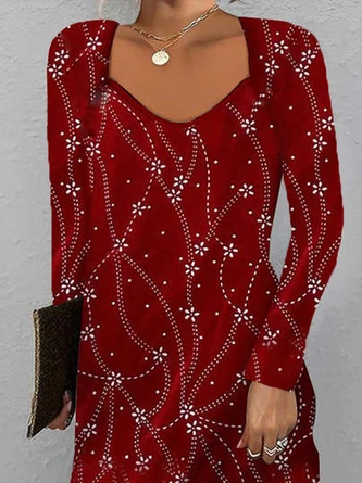 Abstract Graphic Casual Loose Sweetheart Neckline Dress 2 Abstract Graphic Casual Loose Sweetheart Neckline Dress - Image 2