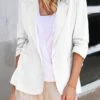 Lapel Collar Plain Loose Blazer