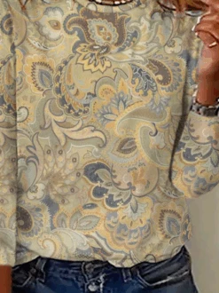 Plus Size Ethnic Crew Neck Casual T-Shirt -Zolucky Sales Store 2ed37741b957690a160481ddf97a35ff