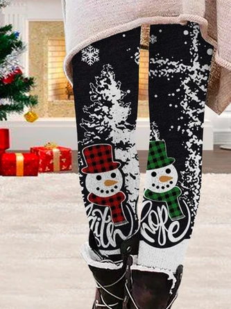 Tight Christmas Snowman Leggings Xmas Leggings 2 Tight Christmas Snowman Leggings Xmas Leggings - Image 2