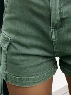 Green Pockets Casual Solid Shorts -Zolucky Sales Store 3 1588736998685