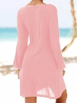 Women Cold Shoulder Long Sleeve Round Neck Causal Holiday Mini Dress -Zolucky Sales Store 3 jpg 1548150935159