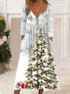 Casual Christmas Loose Dress Xmas Dress