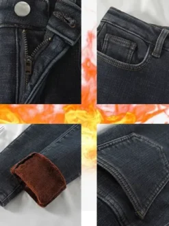 Denim Casual Fleece Loose Jeans -Zolucky Sales Store 3142667d4013d04647e1c8e77a4a738e