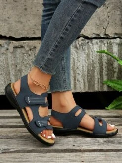 Vintage Embroidery Hook And Loop Comfy Sole Flat Sandals -Zolucky Sales Store 315e826a433a93481d4baa892db51450