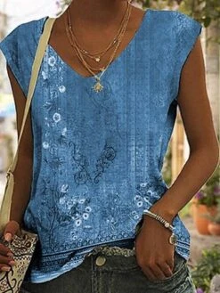 Floral Loose Vacation Tank Top -Zolucky Sales Store 31a05cfdb0f36be2c8a94b2d8afa6e1d