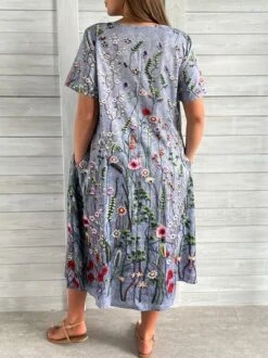 Plus Size Casual Loose Crew Neck Dress -Zolucky Sales Store 32bd754f4557e8b3f7fbc1013ef1325e