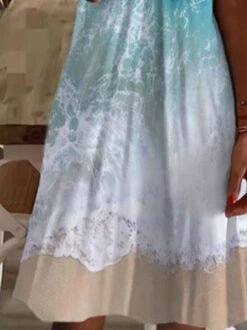 Casual Painted V Neck Short Sleeve Dress -Zolucky Sales Store 331a594d232a5bf762eadb4902f2fe01