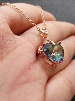 Rhinestone Heart Pendant Necklace -Zolucky Sales Store 339e99743a527558e2e775c74d243e43